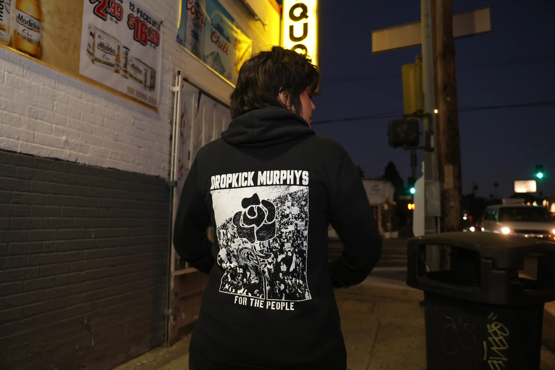 For The People Zip Up Hoodie (Black) - Image 3