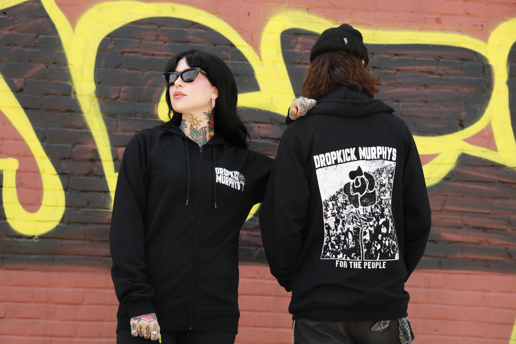 For The People Zip Up Hoodie (Black) - Image 4