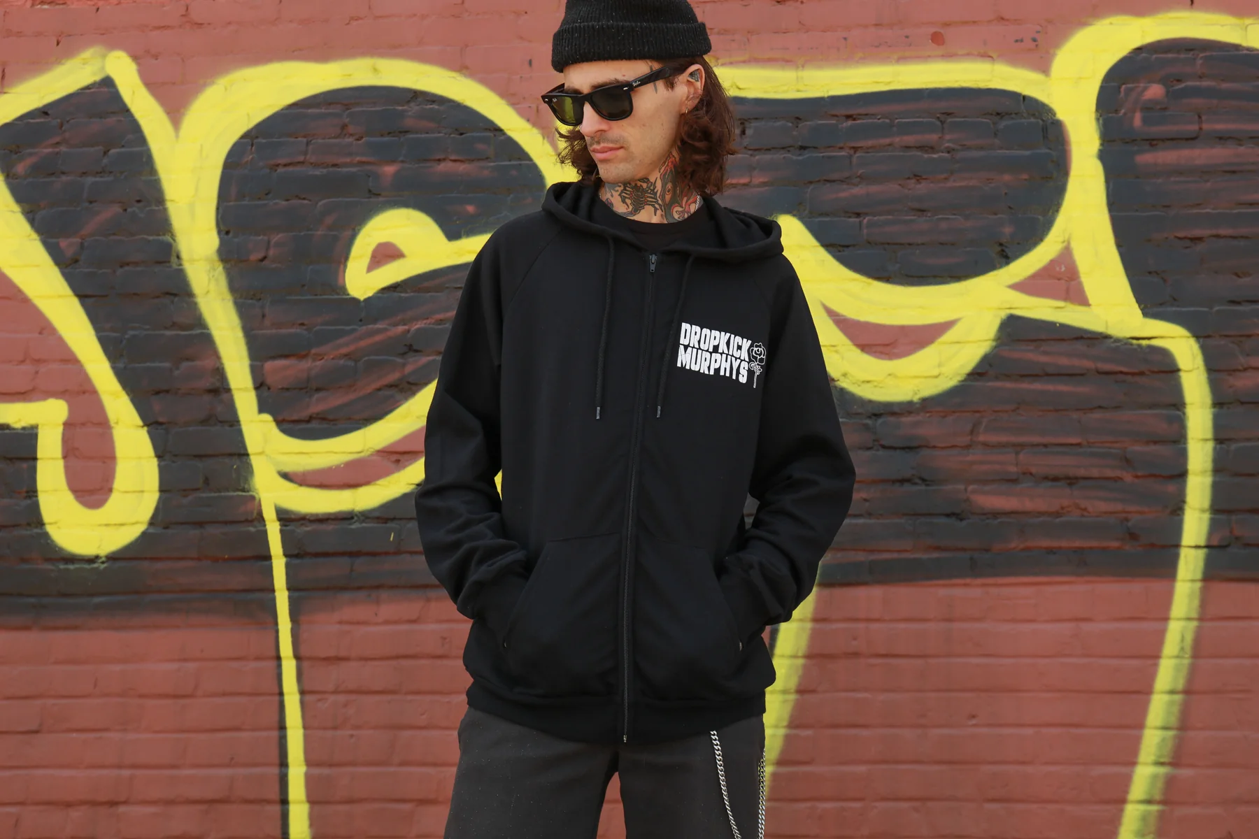 For The People Zip Up Hoodie (Black) - Image 7